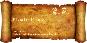 Mladin Piusz névjegykártya